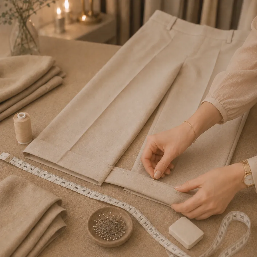 Atelier Sanem boy kısaltma ve paça işlemleri çalışması